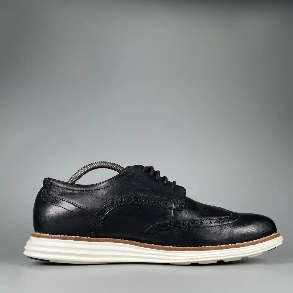 Cole Haan OriginalGrand Men's 9.5 M Black White Wingtip Oxford Casual Dress Shoe